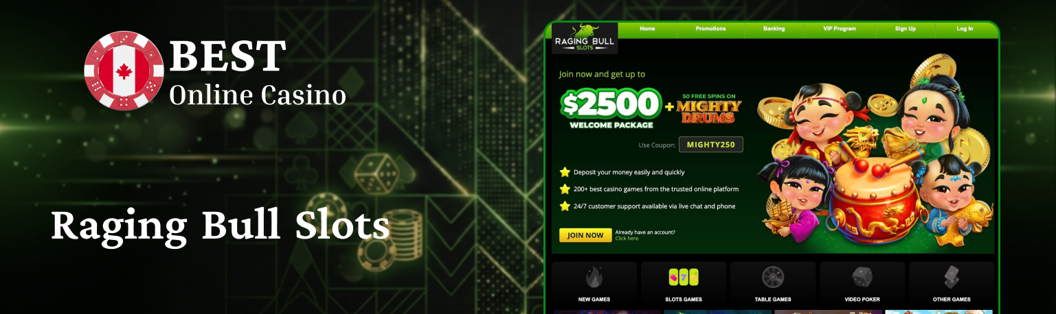 Canadian gaming site Raging Bull overview